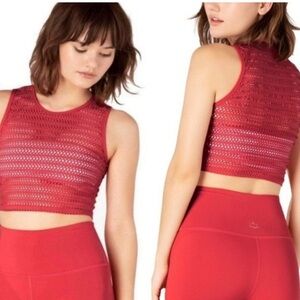 Beyond Yoga Orange Mesh Crop Top-  Medium